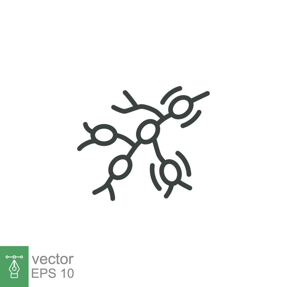 Monkeypox virus symptoms icon. Swollen lymph nodes. Simple outline style symbol. Thin line vector illustration isolated on white background. EPS 10.