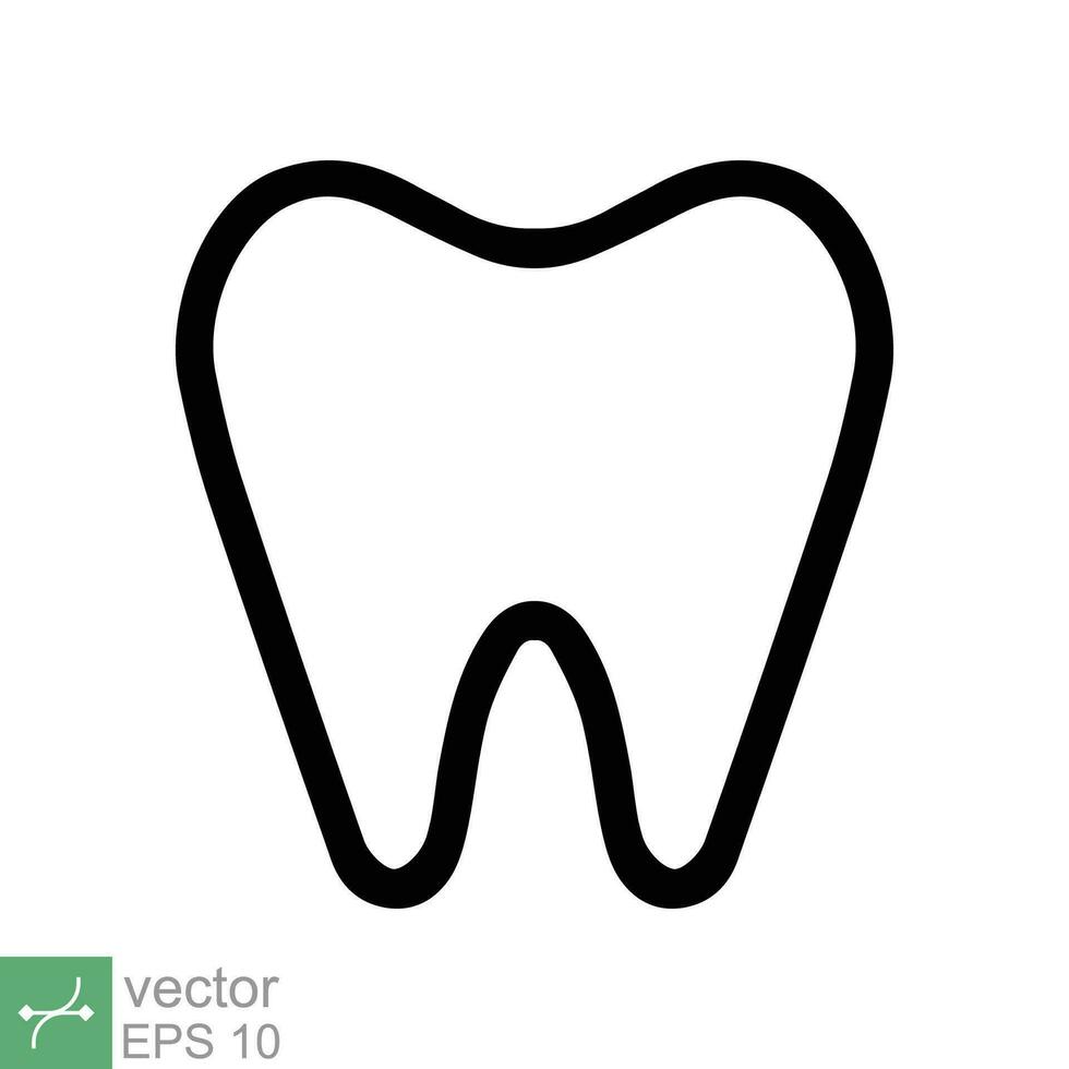 Tooth icon. Simple outline style. Dental treatment and tooth care, health oral, dentistry, toothache medical concept. Thin line vector illustration isolated on white background. EPS 10.