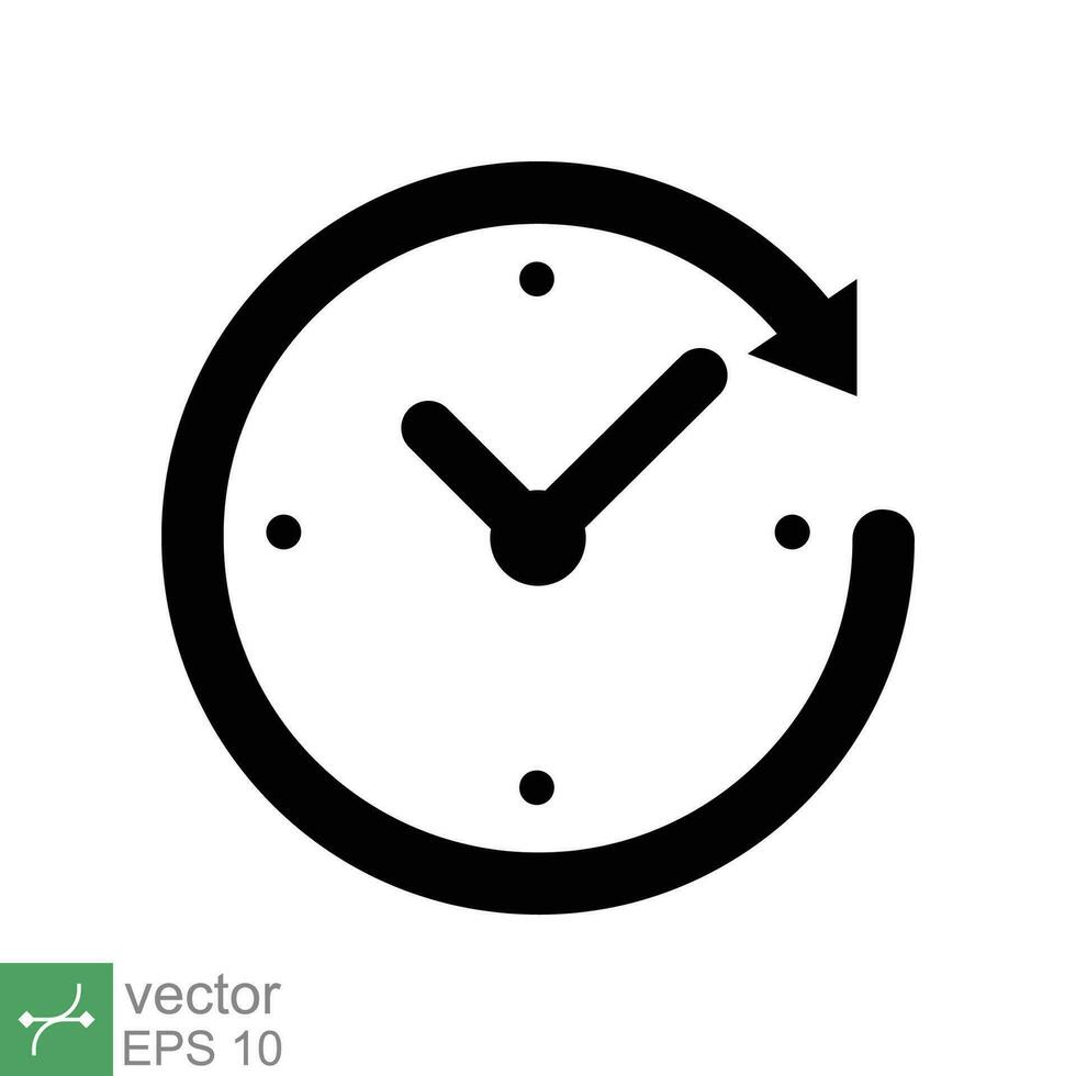Clock icon. Simple flat style. Time, arrow, wall, business, circle, speed, stopwatch, deadline, alarm counter concept. Vector illustration isolated on white background. EPS 10.