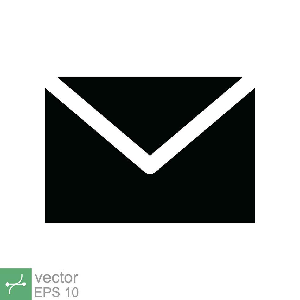 Email icon. Simple flat style. Envelope mail services, contacts message send letter, mailbox concept. Vector illustration isolated on white background. EPS 10.