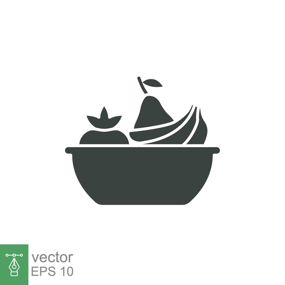 plato Fruta icono. sencillo sólido estilo. vegetal cuenco firmar, sano comidas dieta concepto. vector ilustración diseño aislado. eps 10