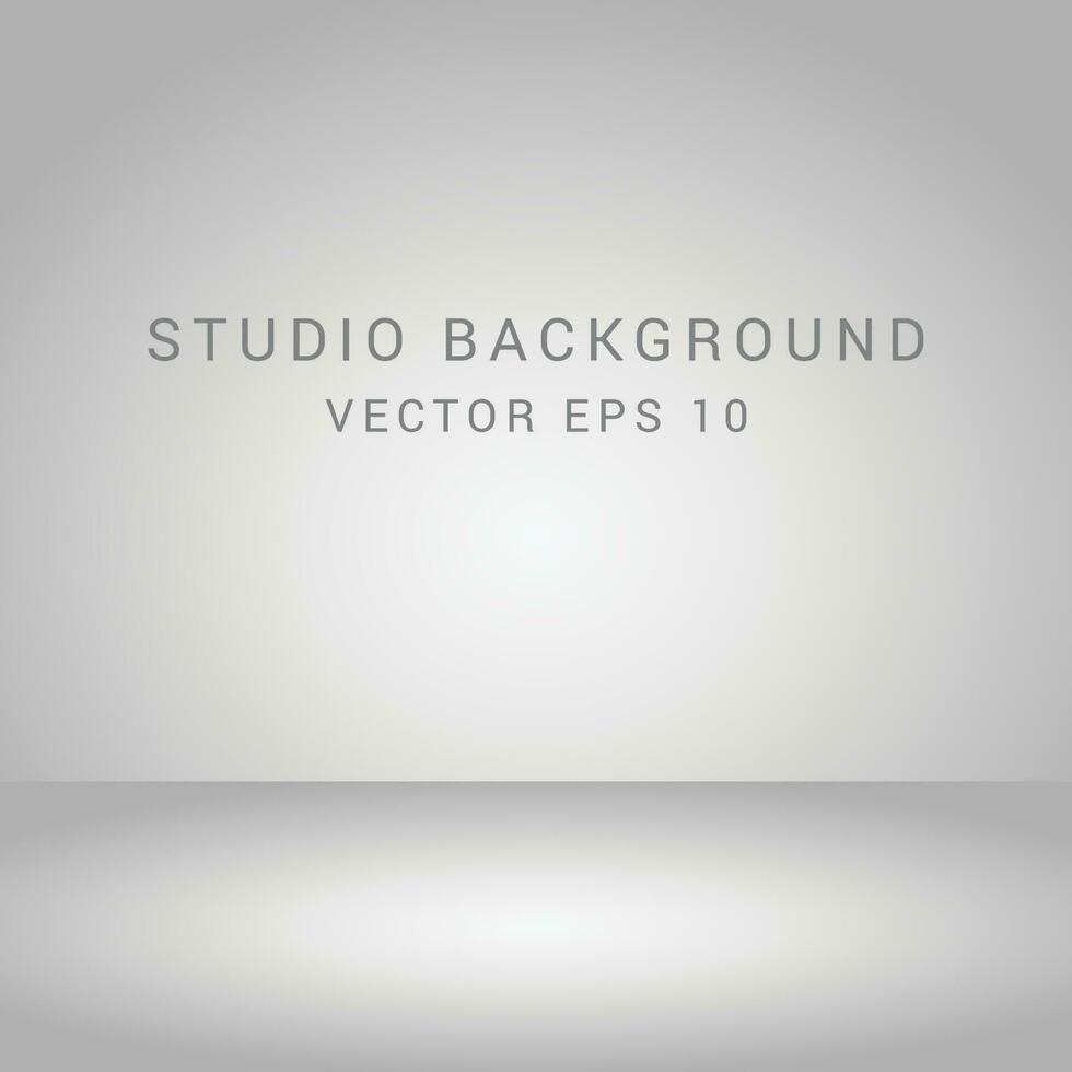 Grey and white gradient background. Studio room concept, template mock up for display of content. Abstract gray glow backdrop wall display. Simple modern plain space for photo product. Vector EPS 10