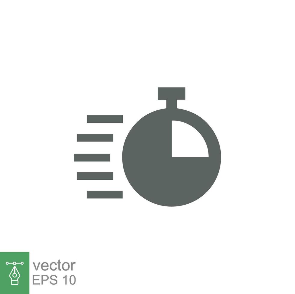 Fast time icon. Quick delivery concept. Stopwatch symbol. Vector illustration isolated. EPS 10.