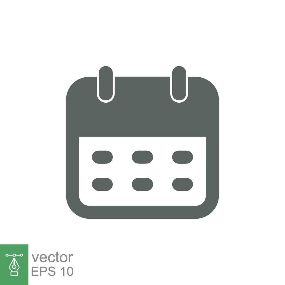 Calendar line icon. Simple outline style. Schedule, date, time symbol concept. Vector illustration isolated. EPS 10.