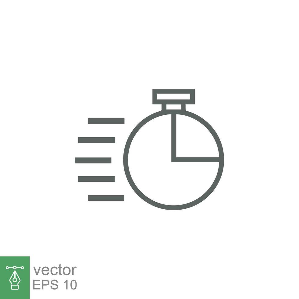 Fast time icon. Quick delivery concept. Stopwatch symbol. Vector illustration isolated. EPS 10.