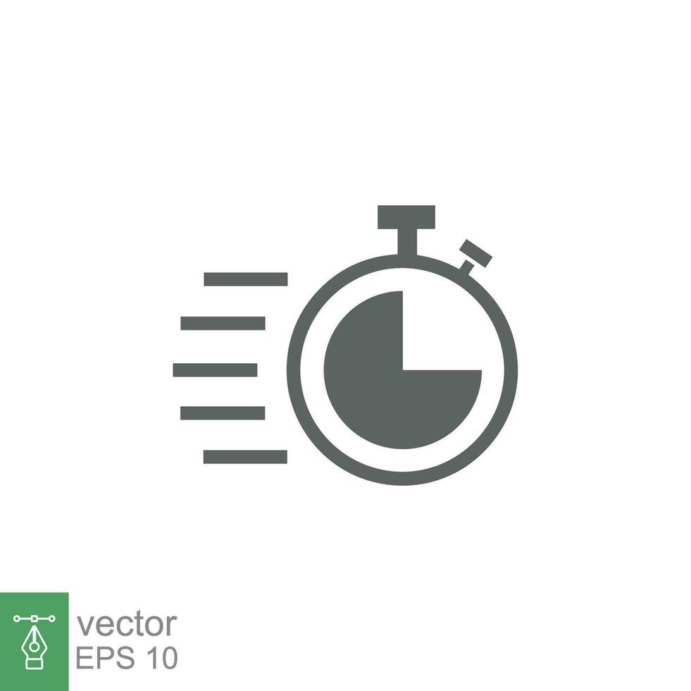 Fast time icon. Quick delivery concept. Stopwatch symbol. Vector illustration isolated. EPS 10.