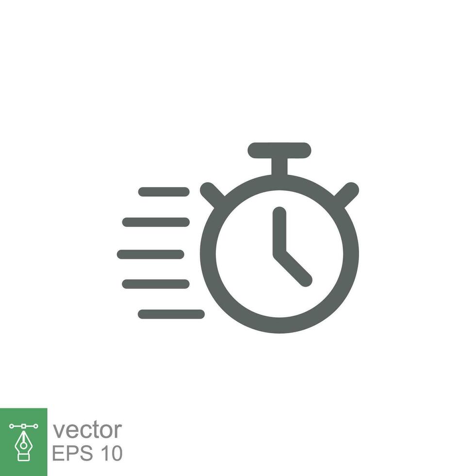 Fast time icon. Quick delivery concept. Stopwatch symbol. Vector illustration isolated. EPS 10.