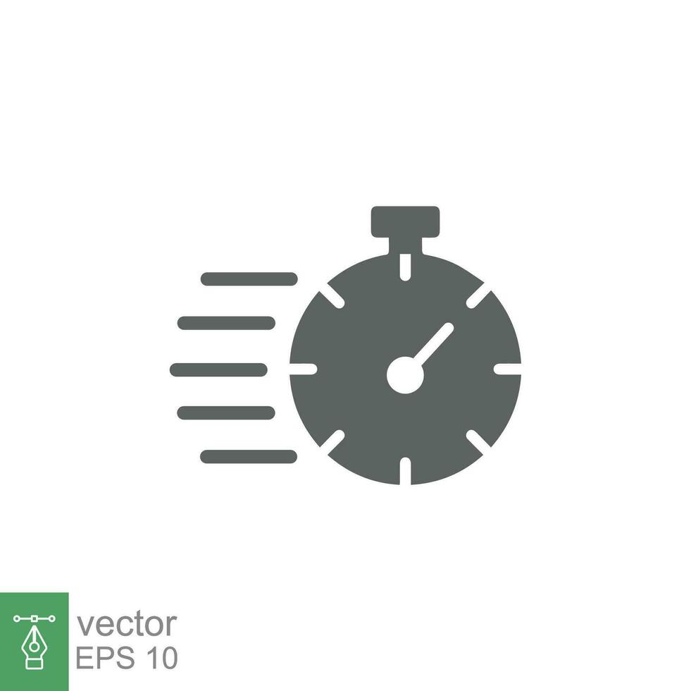 Fast time icon. Quick delivery concept. Stopwatch symbol. Vector illustration isolated. EPS 10.