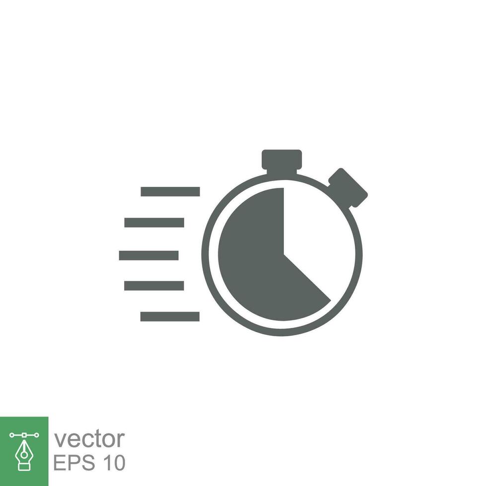 Fast time icon. Quick delivery concept. Stopwatch symbol. Vector illustration isolated. EPS 10.