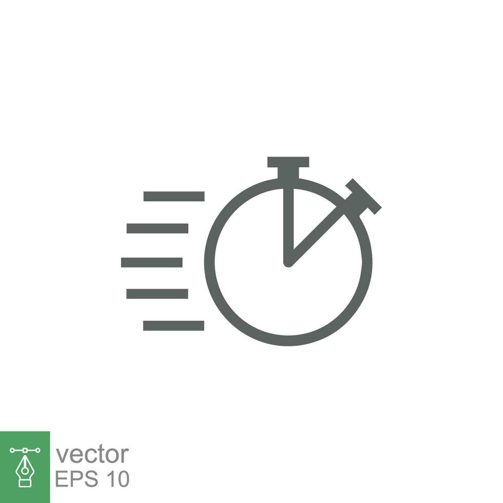 Fast time icon. Quick delivery concept. Stopwatch symbol. Vector illustration isolated. EPS 10.