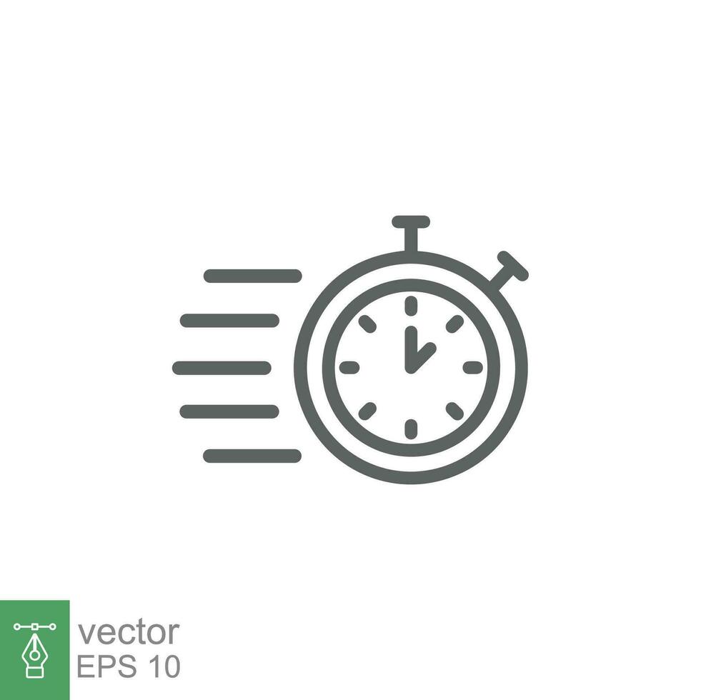 Fast time icon. Quick delivery concept. Stopwatch symbol. Vector illustration isolated. EPS 10.