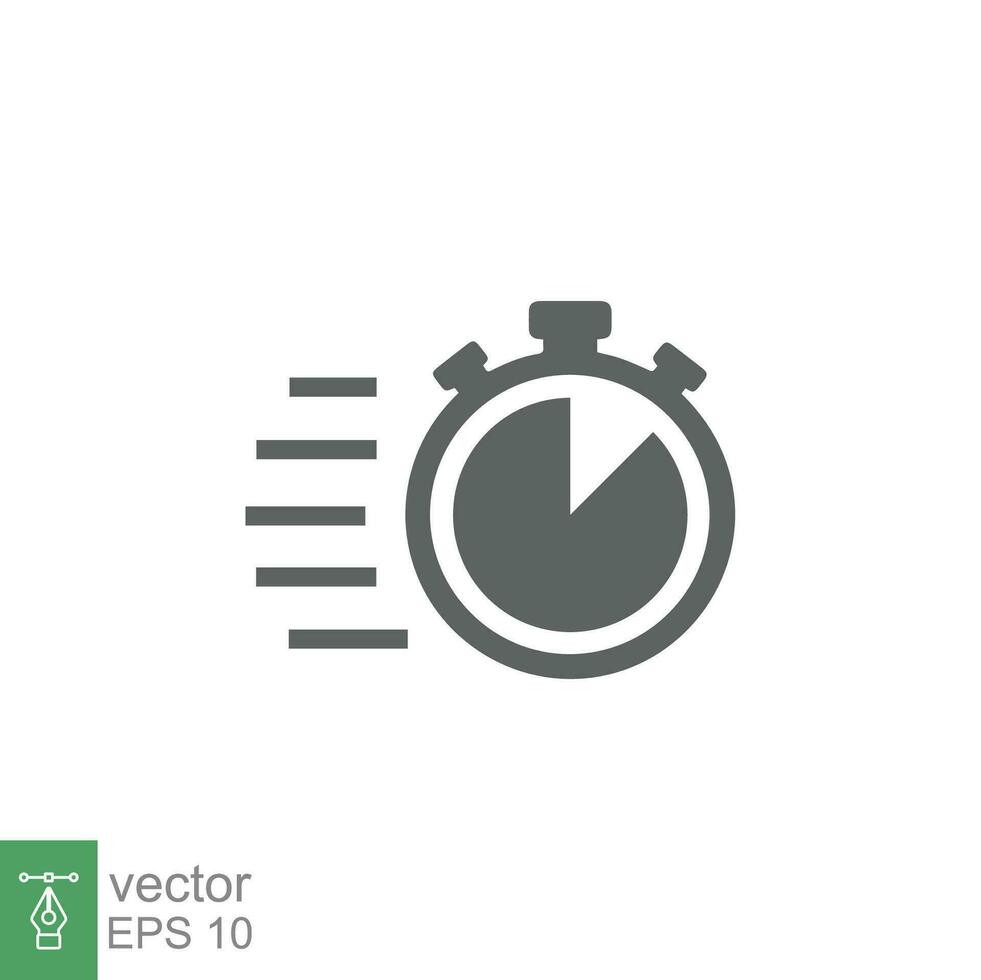 Fast time icon. Quick delivery concept. Stopwatch symbol. Vector illustration isolated. EPS 10.