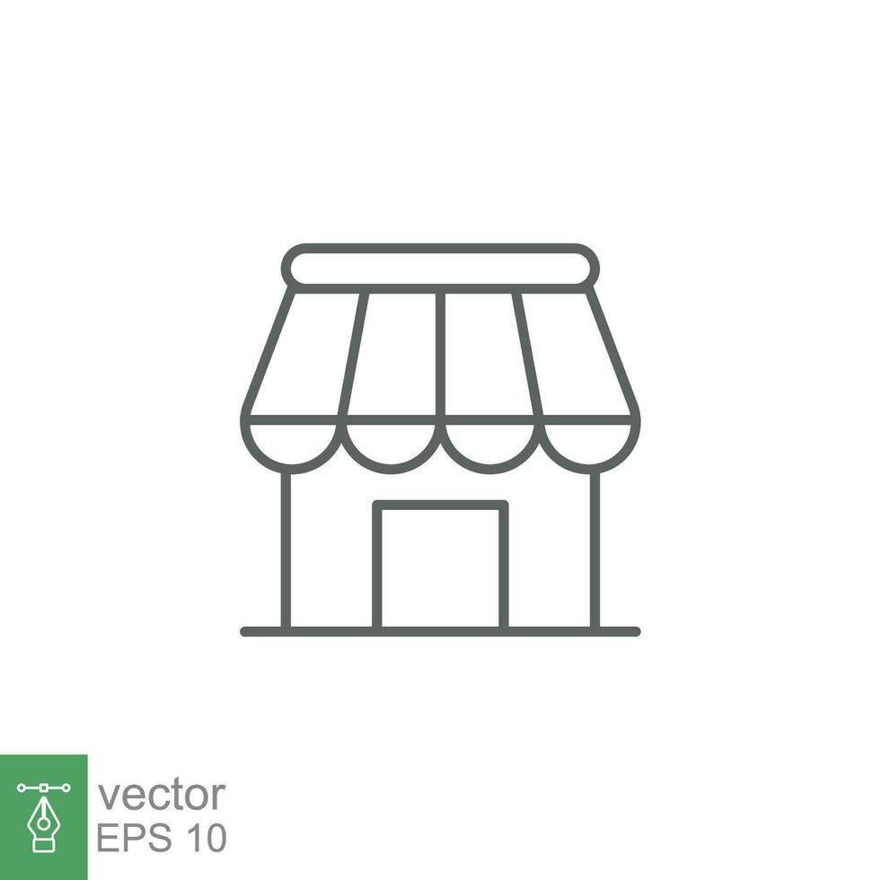 Store icon. Simple outline style. Online shop concept. Thin line vector illustration isolated. EPS 10.