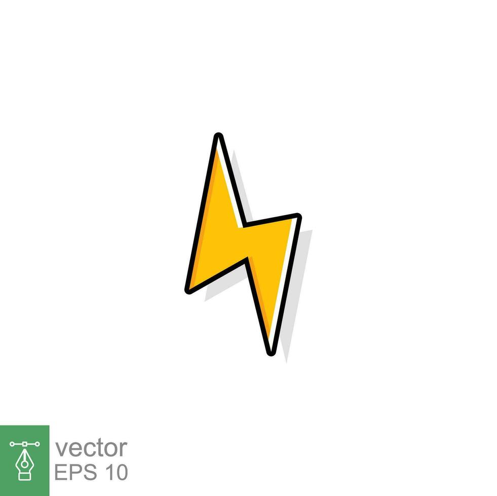 Thunder and bolt lighting flash icon. Flat style on white background. Vector illustration isolated. EPS 10.