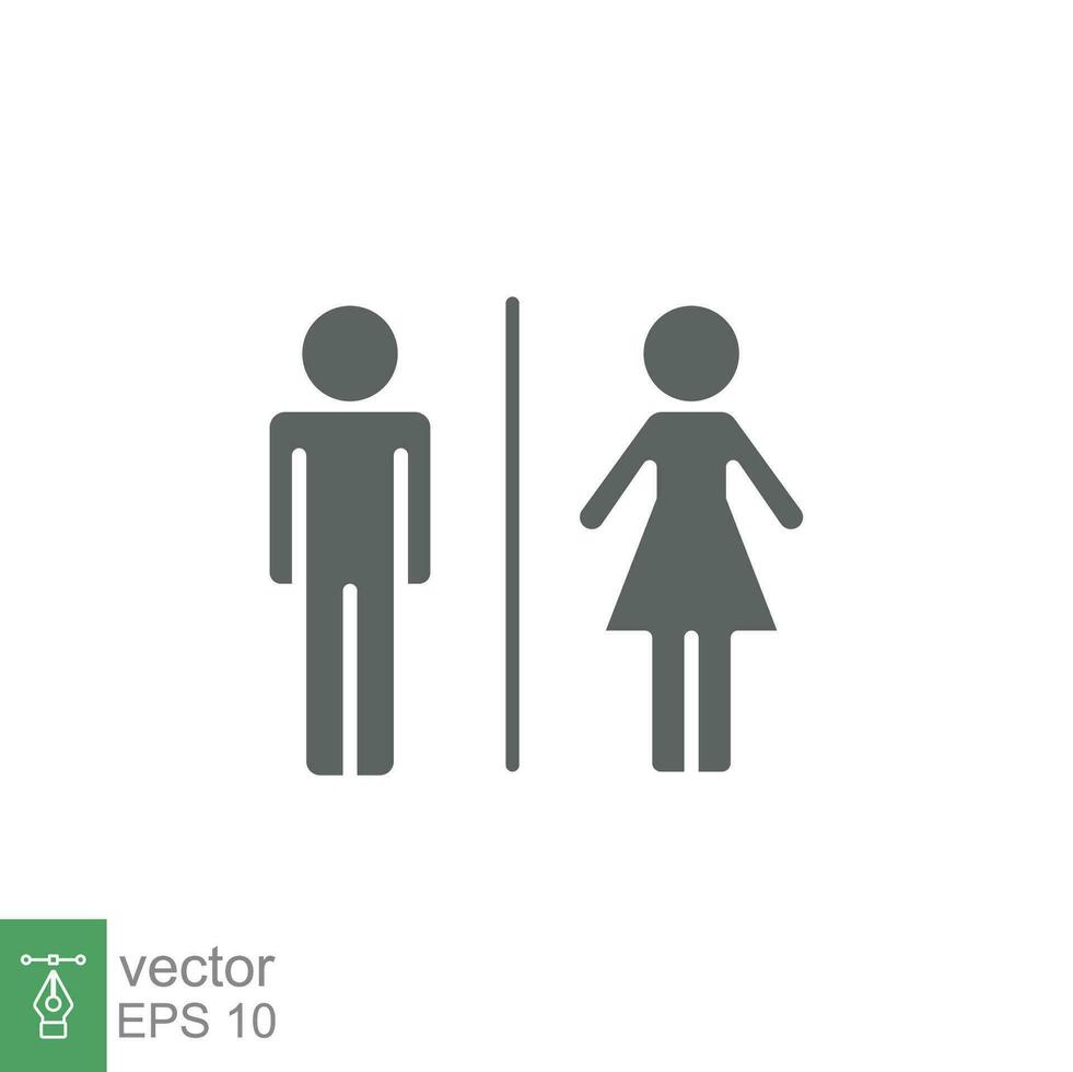 Toilet restroom sign icon. Public navigation symbol. Simple solid style. Vector illustration isolated on white background. EPS 10