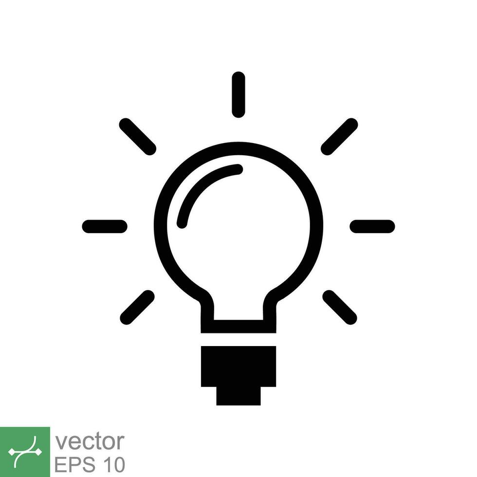 Light bulb icon. Simple outline style. Creative, analytical thinking processing, electrical lamp, idea solution concept. Thin line vector illustration isolated on white background. EPS 10.