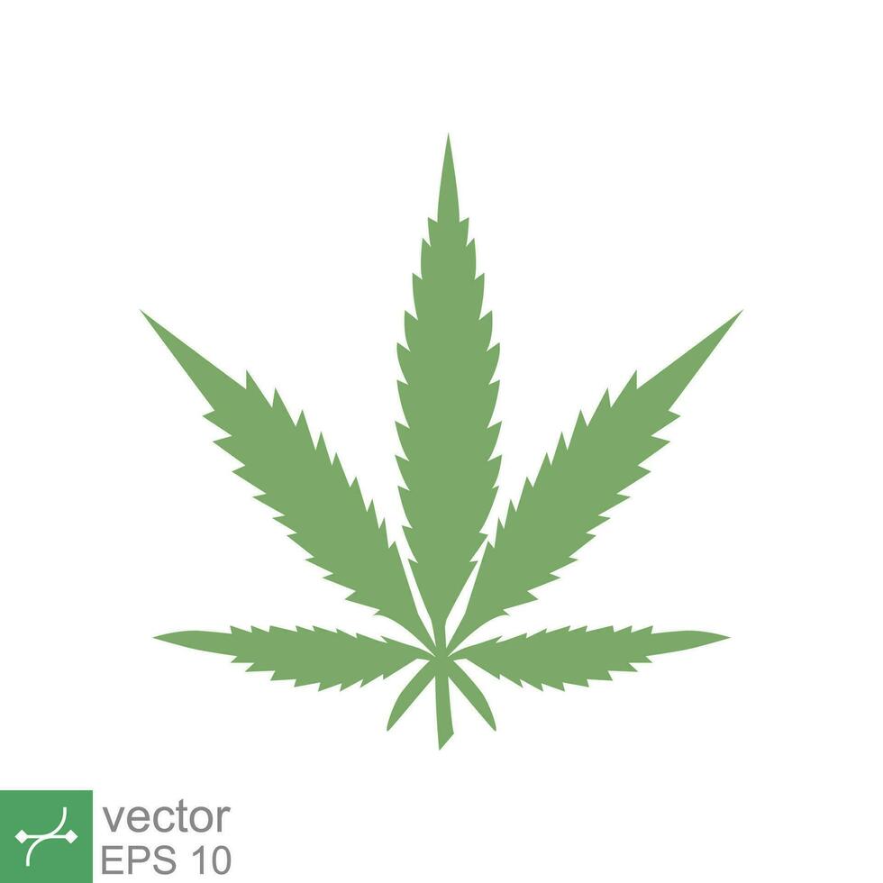 Cannabis, marijuana leaf icon. Simple solid style. Hemp, plat, weed, nature, floral, herb, medical concept. Glyph vector illustration isolated on white background. EPS 10.