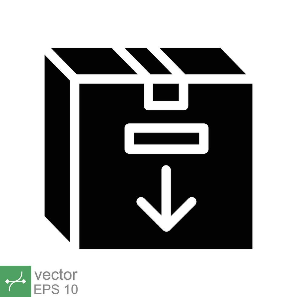 caja icono. sencillo sólido estilo. paquete, parcela, correo, recopilación, almacenamiento, embalaje, carga, caja de cartón, cartulina, entrega concepto. glifo vector ilustración aislado en blanco antecedentes. eps 10