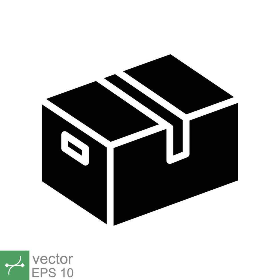 caja icono. sencillo sólido estilo. paquete, parcela, correo, recopilación, almacenamiento, embalaje, carga, caja de cartón, cartulina, entrega concepto. glifo vector ilustración aislado en blanco antecedentes. eps 10