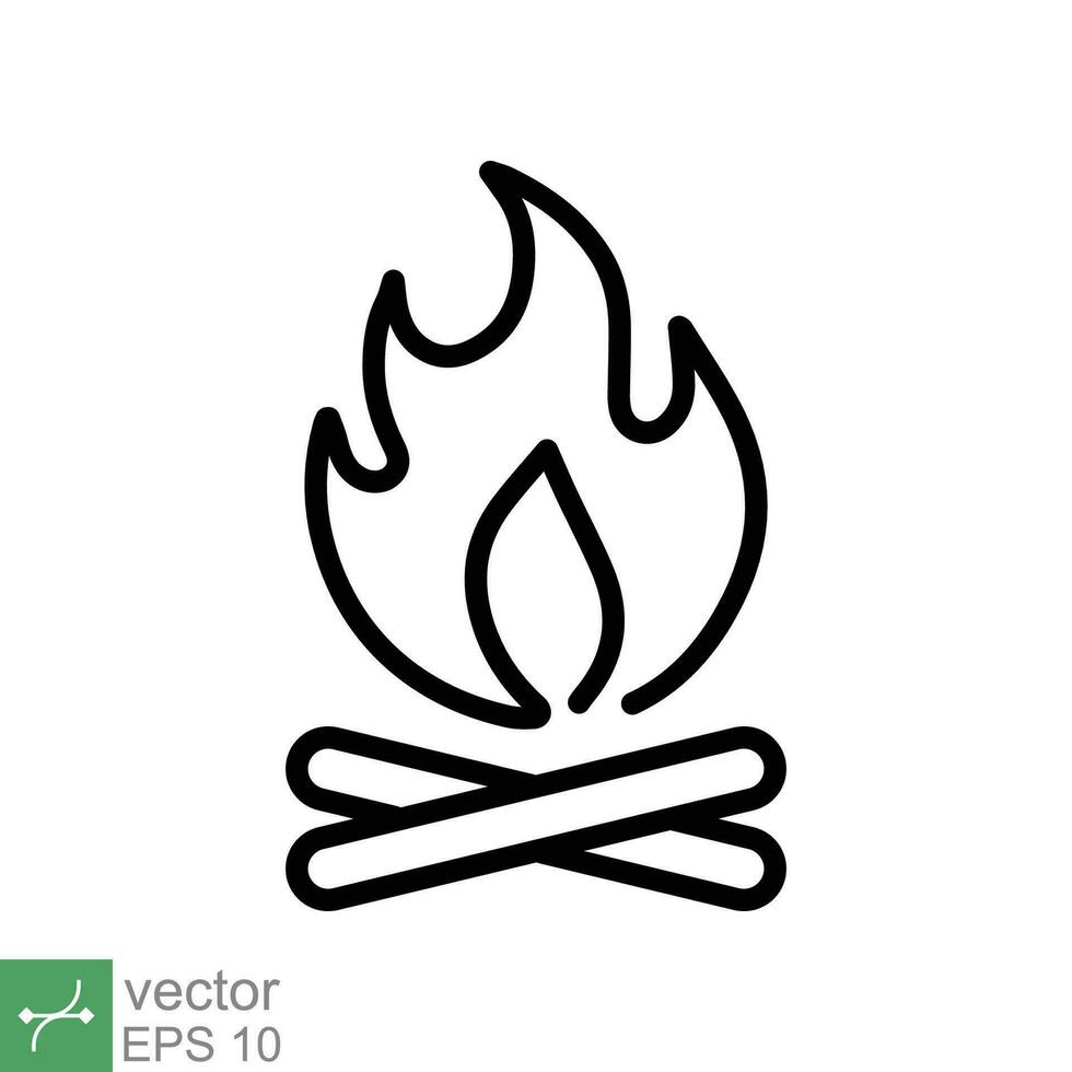 hoguera icono. sencillo contorno estilo. fuego, hoguera, acampar, buen, fuego, naturaleza concepto. Delgado línea vector ilustración aislado en blanco antecedentes. eps 10