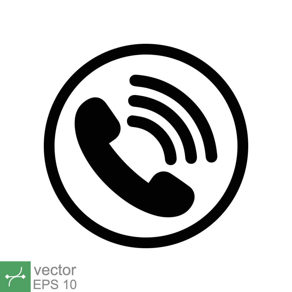 Call icon. Simple solid style. phone, hotline, 911, circle, pictogram, telephone, communication concept. Glyph vector illustration isolated on white background. EPS 10.