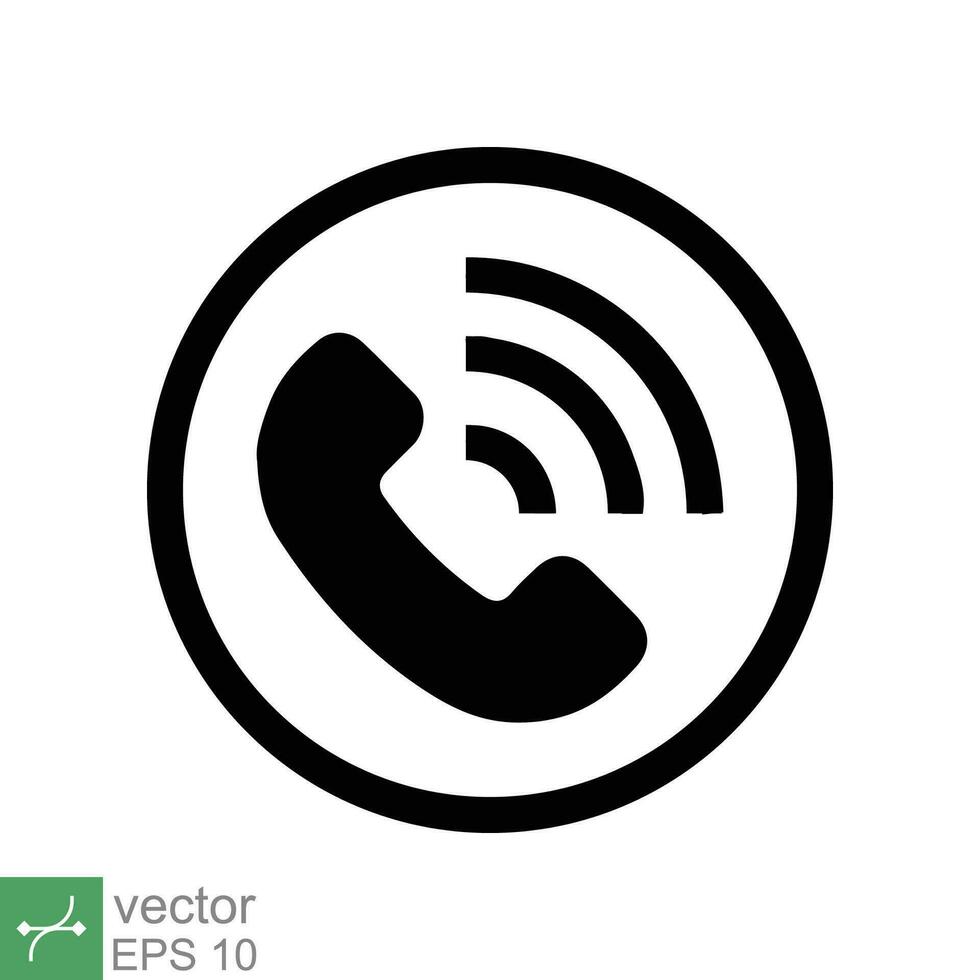 llamada icono. sencillo sólido estilo. teléfono, línea directa, 911, círculo, pictograma, teléfono, comunicación concepto. glifo vector ilustración aislado en blanco antecedentes. eps 10