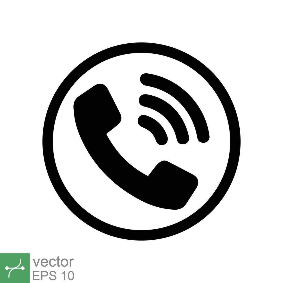 Call icon. Simple solid style. phone, hotline, 911, circle, pictogram, telephone, communication concept. Glyph vector illustration isolated on white background. EPS 10.