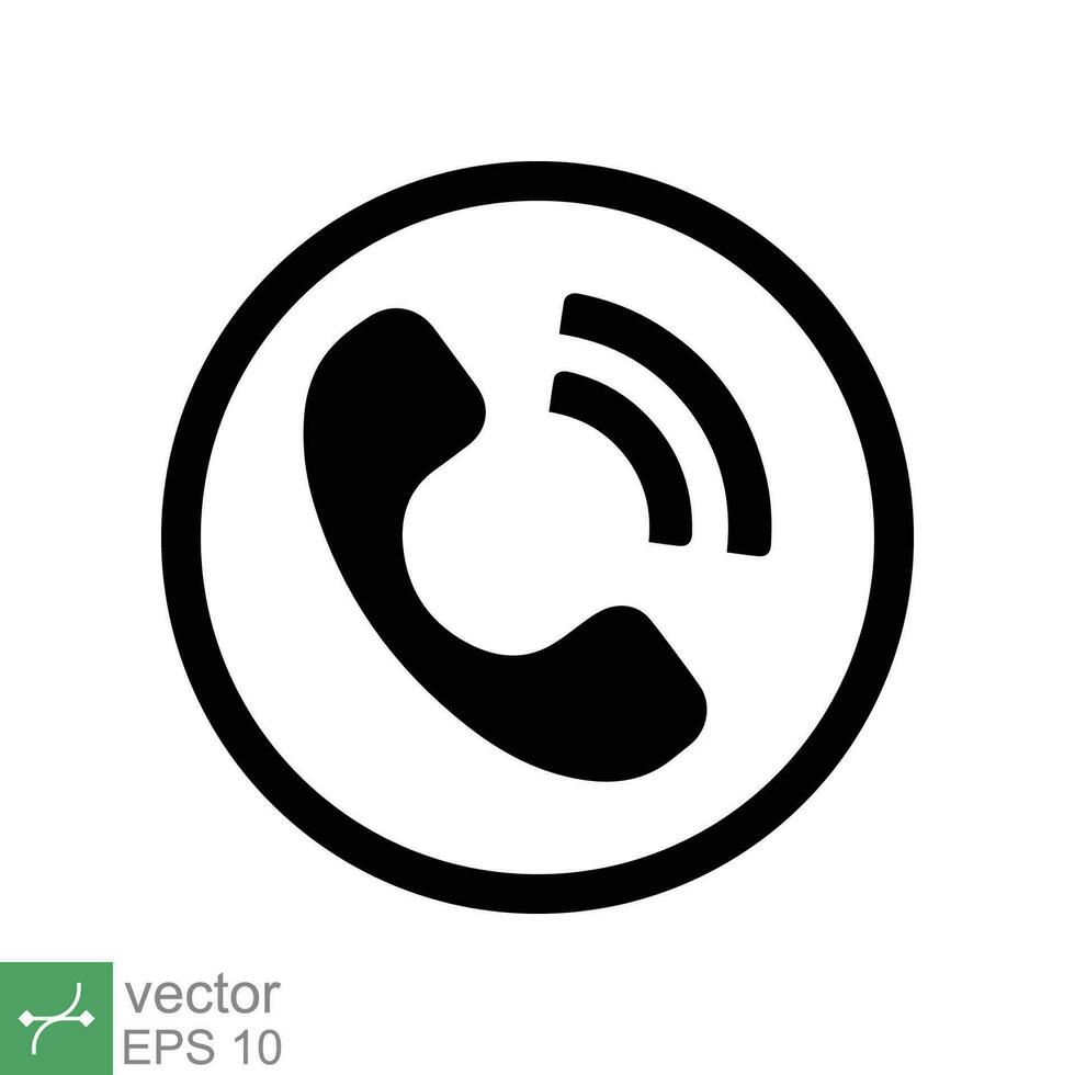 llamada icono. sencillo sólido estilo. teléfono, línea directa, 911, círculo, pictograma, teléfono, comunicación concepto. glifo vector ilustración aislado en blanco antecedentes. eps 10