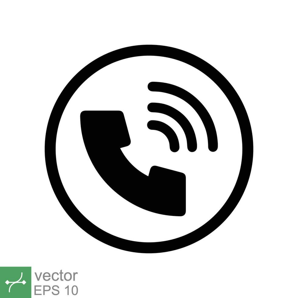 llamada icono. sencillo sólido estilo. teléfono, línea directa, 911, círculo, pictograma, teléfono, comunicación concepto. glifo vector ilustración aislado en blanco antecedentes. eps 10