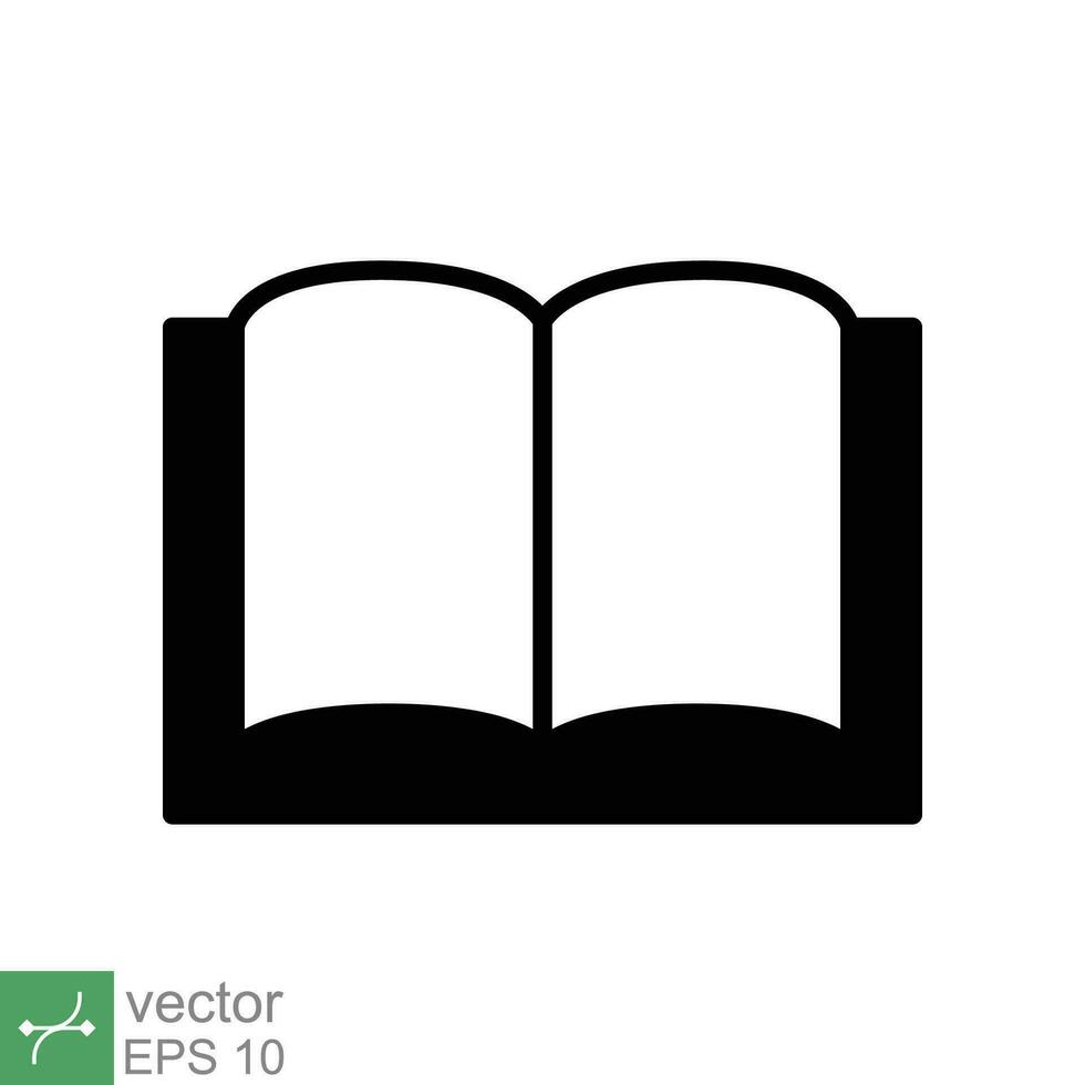 Book icon. Simple flat style. Textbook reading, open book, school, education, magazine, library, university, learning concept. Vector illustration isolated on white background. EPS 10.