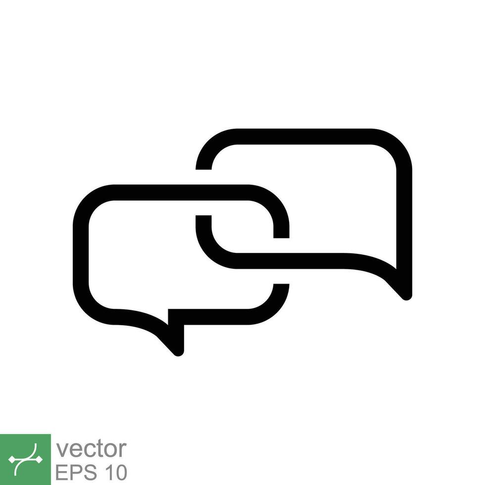 Bubble speech icon. Simple outline style. Communicate, cloud, ballon, bubble, conversation, dialogue, communication concept. Line vector illustration isolated on white background. EPS 10.
