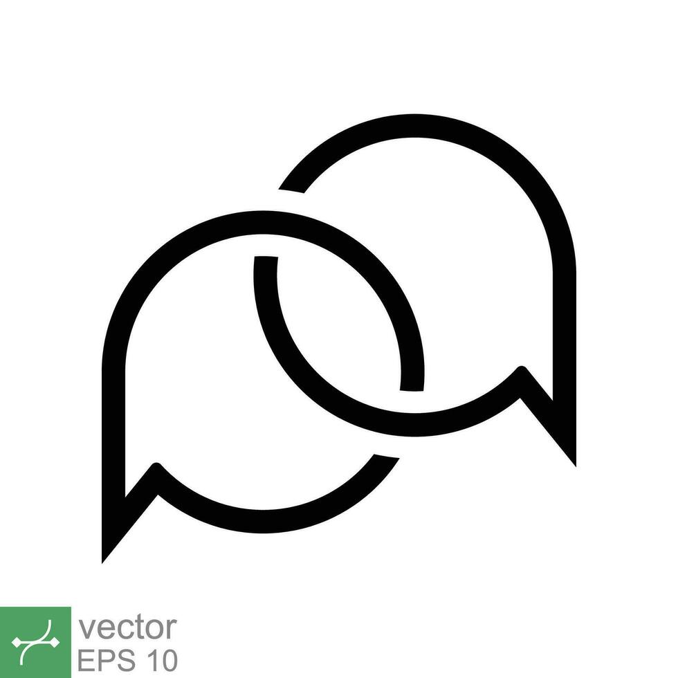 Bubble speech icon. Simple outline style. Communicate, cloud, ballon, bubble, conversation, dialogue, communication concept. Line vector illustration isolated on white background. EPS 10.
