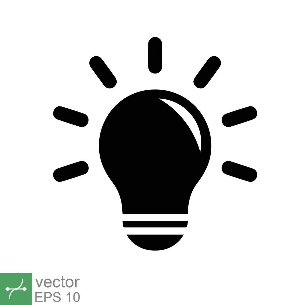 lámpara icono. sencillo sólido estilo. bulbo, luz, idea, bombilla, inteligente, pensar, creativo concepto. glifo vector ilustración plano símbolo aislado en blanco antecedentes. eps 10