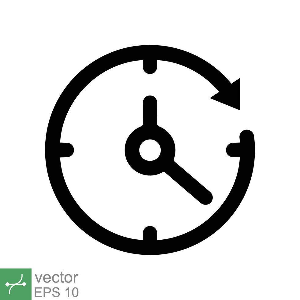 Clock icon. Simple flat style. Time, arrow, wall, business, circle, speed, stopwatch, deadline, alarm counter concept. Vector illustration isolated on white background. EPS 10.