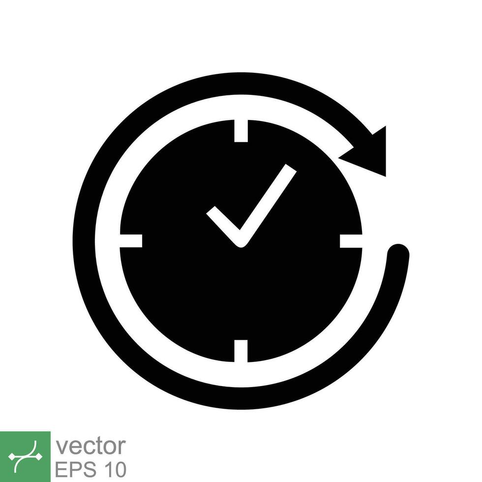 Clock icon. Simple flat style. Time, arrow, wall, business, circle, speed, stopwatch, deadline, alarm counter concept. Vector illustration isolated on white background. EPS 10.