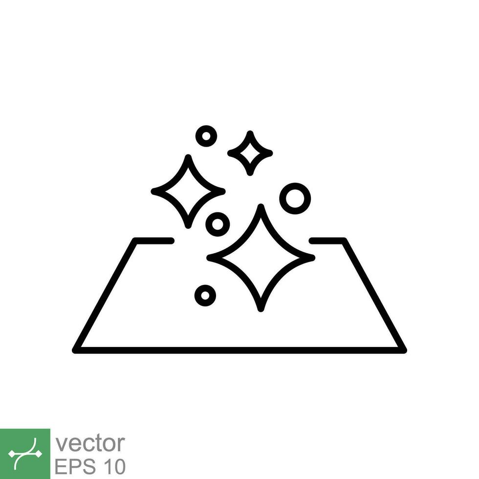 Clean surface icon. Simple outline style. Easy cleaning, surface, hand wipe, floor, ceramic, housekeeping concept. Thin line vector illustration isolated on white background. EPS 10.