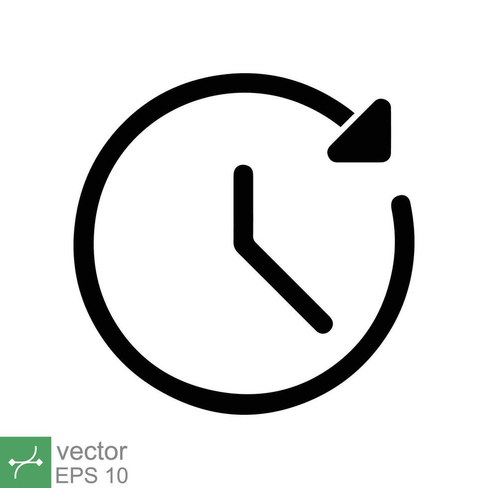 Clock icon. Simple flat style. Time, arrow, wall, business, circle, speed, stopwatch, deadline, alarm counter concept. Vector illustration isolated on white background. EPS 10.