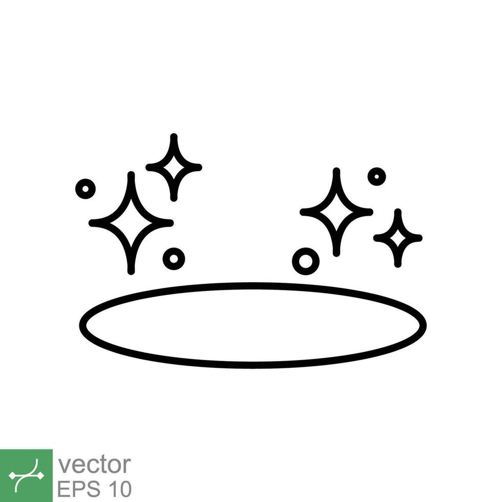 Clean surface icon. Simple outline style. Easy cleaning, surface, hand wipe, floor, ceramic, housekeeping concept. Thin line vector illustration isolated on white background. EPS 10.