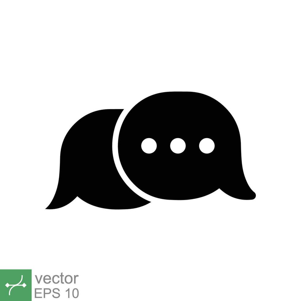 Chat icon. Simple solid style. Speech bubble, conversation, dialog, forum, discussion, message, help, chatting concept. Glyph vector illustration isolated on white background. EPS 10.