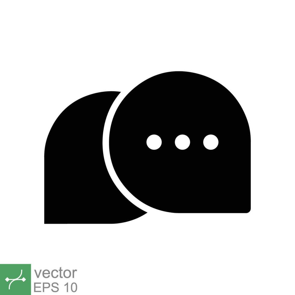 Chat icon. Simple solid style. Speech bubble, conversation, dialog, forum, discussion, message, help, chatting concept. Glyph vector illustration isolated on white background. EPS 10.