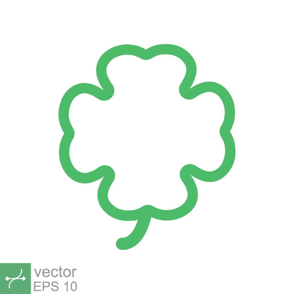 Four leaf clover icon. Simple outline style. Green shamrock, luck concept. Line vector illustration isolated on white background. EPS 10.
