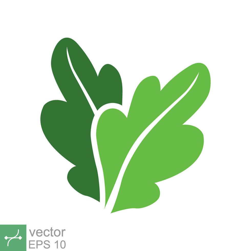 Green leaf icon. Simple flat style. Two leaf ecology, eco green, nature, organic, spring, floral, plant, environment concept. Vector illustration isolated on white background. EPS 10.