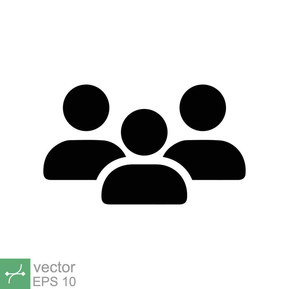 personas icono. sencillo sólido estilo. multitud firmar plano estilo, persona, grupo, usuario, humano, público, miembro, personal, equipo, negocio concepto. glifo vector ilustración aislado en blanco antecedentes. eps 10