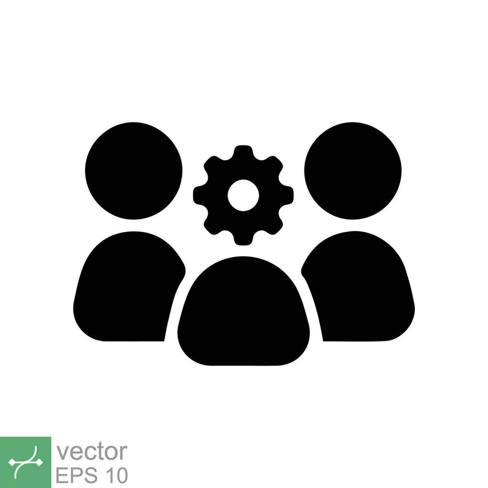 People icon. Simple solid style. Crowd sign flat style, person, group, user, human, public, member, staff, team, business concept. Glyph vector illustration isolated on white background. EPS 10.
