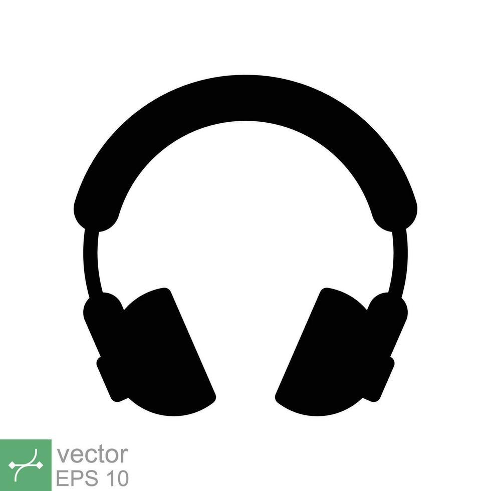 auriculares auriculares plano icono. sencillo sólido estilo. auricular, pictograma, escucha música, inalámbrico oído teléfono, tecnología concepto. glifo vector ilustración aislado en blanco antecedentes. eps 10