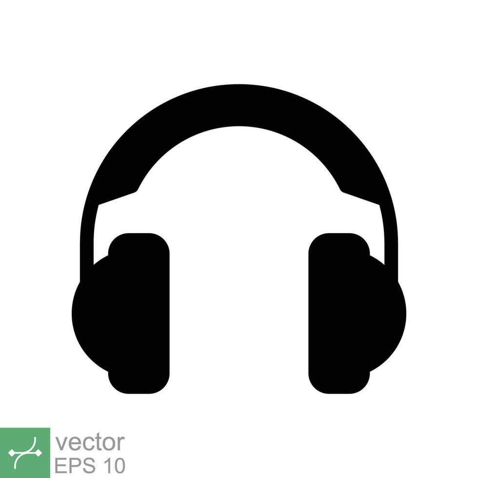 auriculares auriculares plano icono. sencillo sólido estilo. auricular, pictograma, escucha música, inalámbrico oído teléfono, tecnología concepto. glifo vector ilustración aislado en blanco antecedentes. eps 10