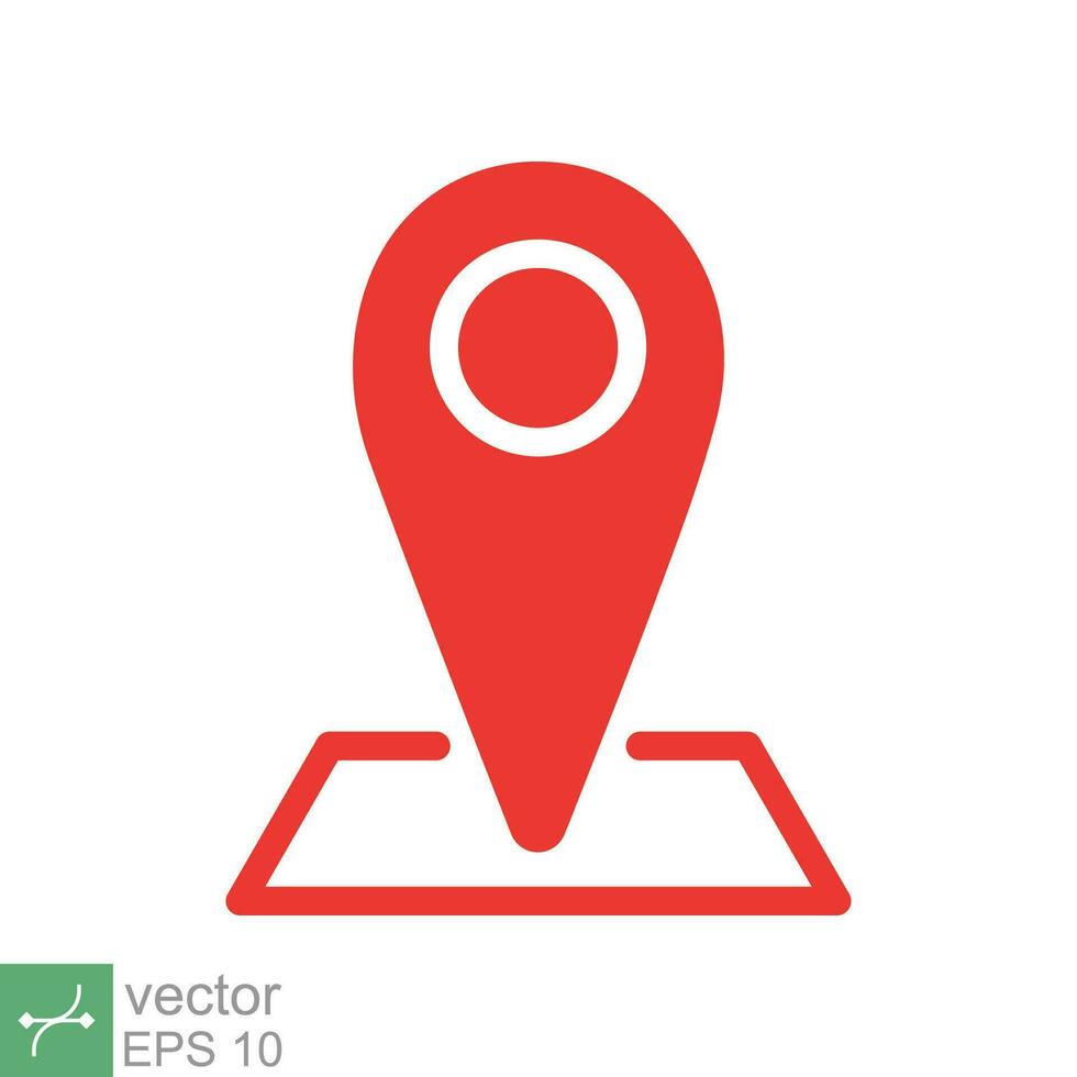 Pin map place location icon. Simple flat style. Geo marker, minimal, label, travel, road, tag, mark navigation, map concept. Vector illustration isolated on white background. EPS 10.