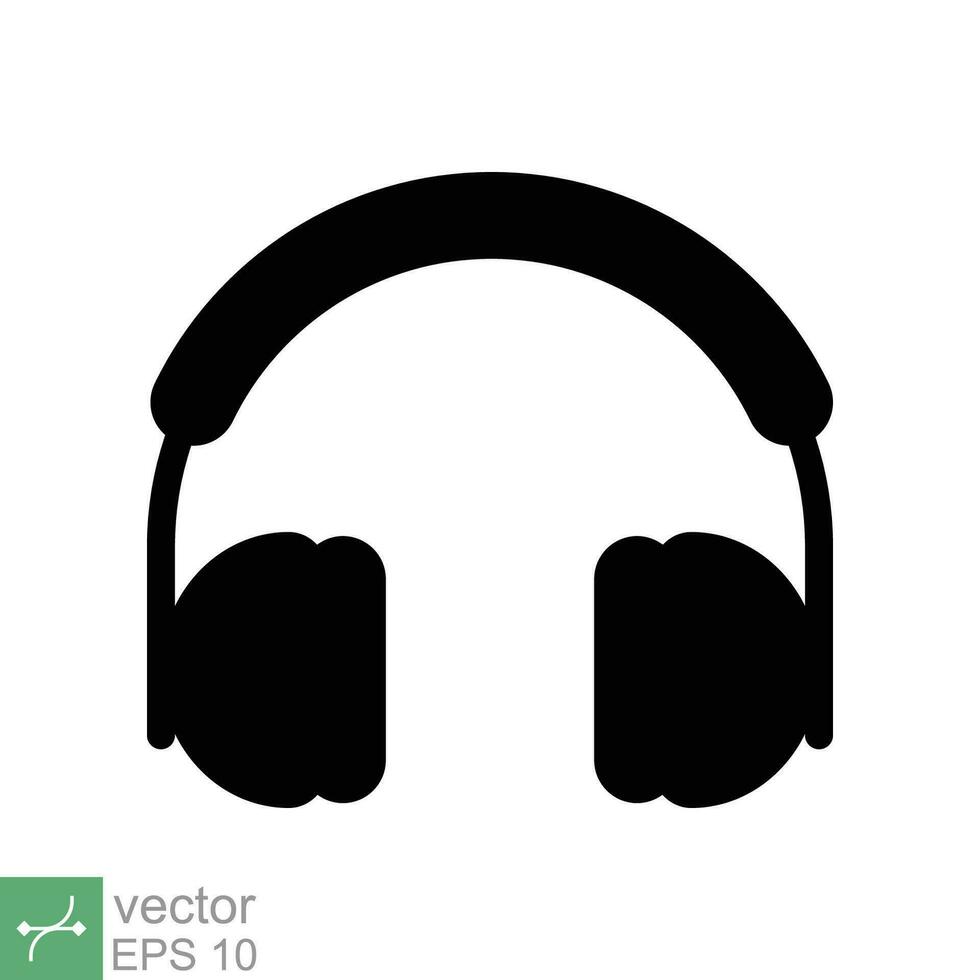 auriculares auriculares plano icono. sencillo sólido estilo. auricular, pictograma, escucha música, inalámbrico oído teléfono, tecnología concepto. glifo vector ilustración aislado en blanco antecedentes. eps 10