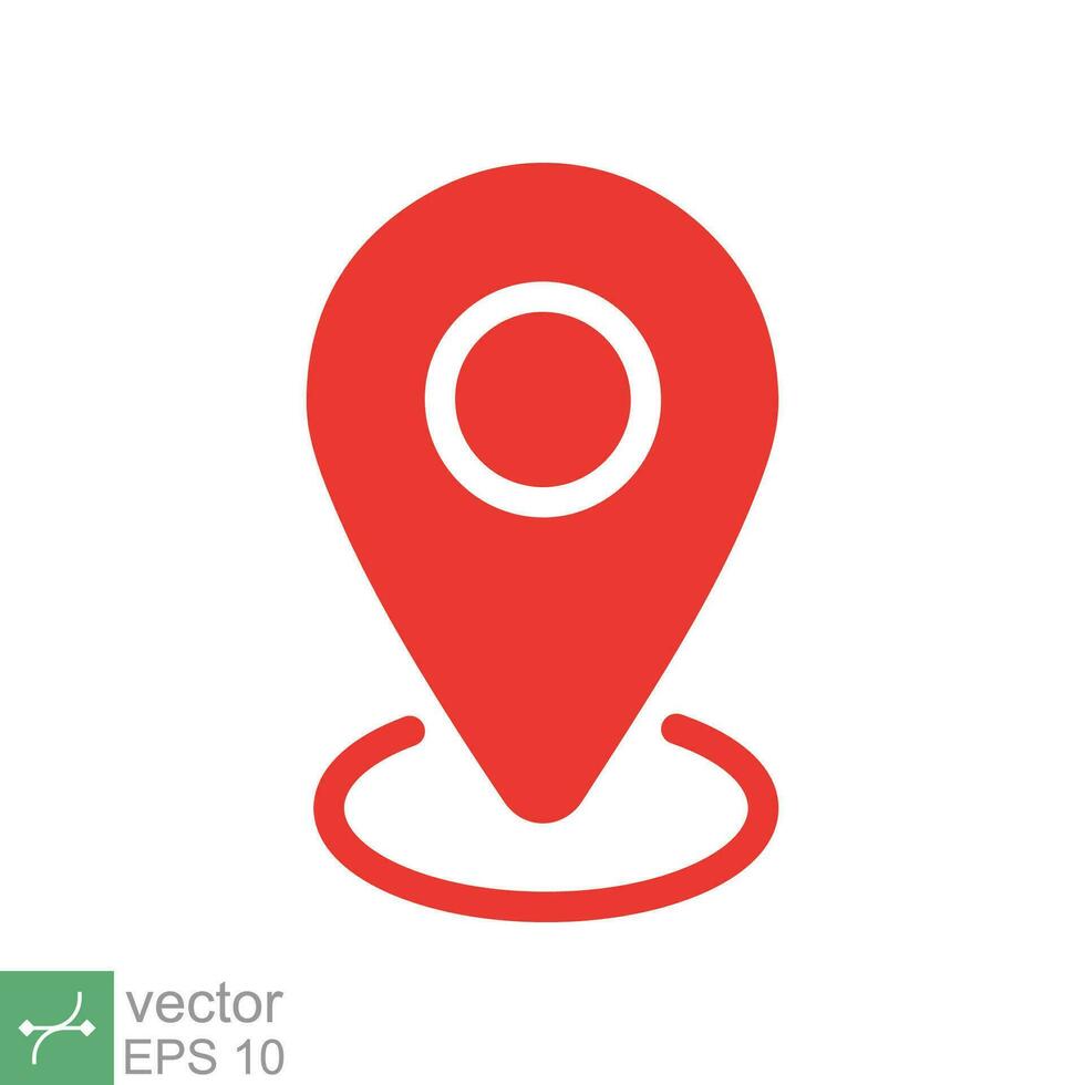 Pin map place location icon. Simple flat style. Geo marker, minimal, label, travel, road, tag, mark navigation, map concept. Vector illustration isolated on white background. EPS 10.