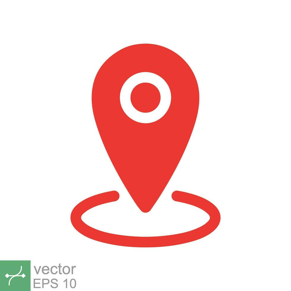 Pin map place location icon. Simple flat style. Geo marker, minimal, label, travel, road, tag, mark navigation, map concept. Vector illustration isolated on white background. EPS 10.